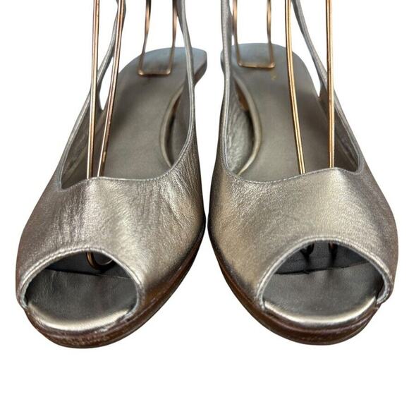 Cole Haan Womens Leather Bronze Metallic Slingback Peep Toe High Heels Shoes 8.5 - Picture 7 of 16